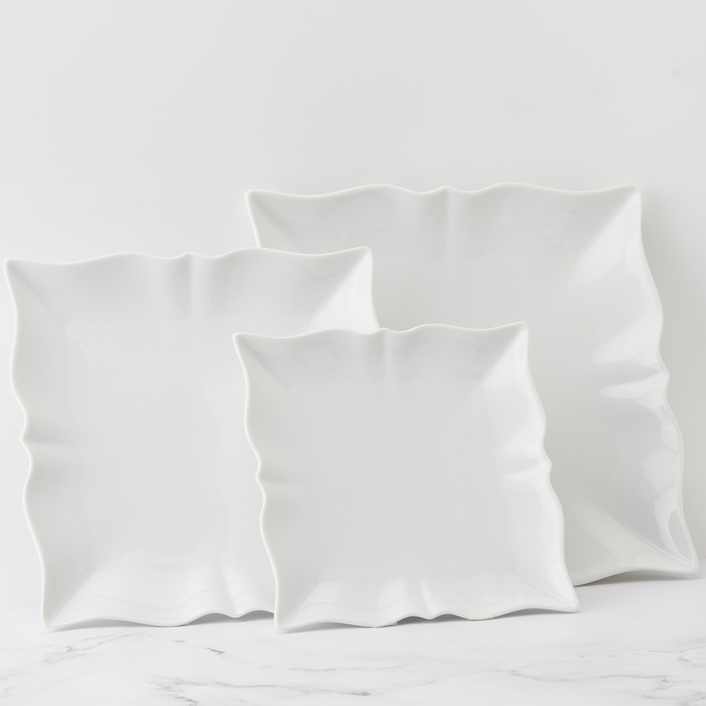 안캅 백색K 프라터 사각 플레이트 25x25cm