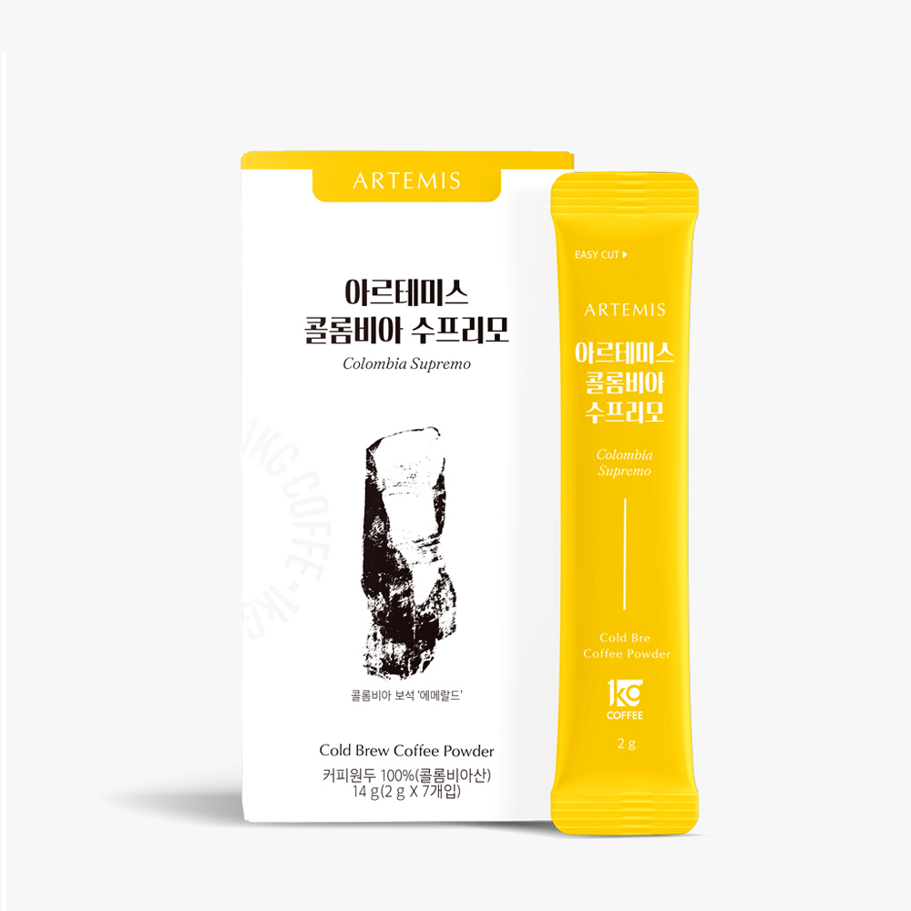 아르테미스 콜롬비아 수프리모 콜드브루 동결건조 분말커피 2g x 7개입