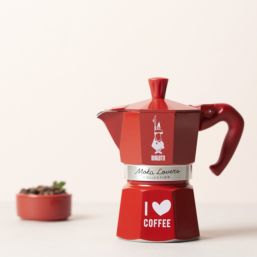 비알레띠 모카 익스프레스 I LOVE COFFEE 레드 3컵 (세척용커피 증정)