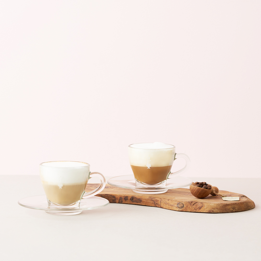 비알레띠 카푸치노 글래스 컵 165ml 2인조 세트