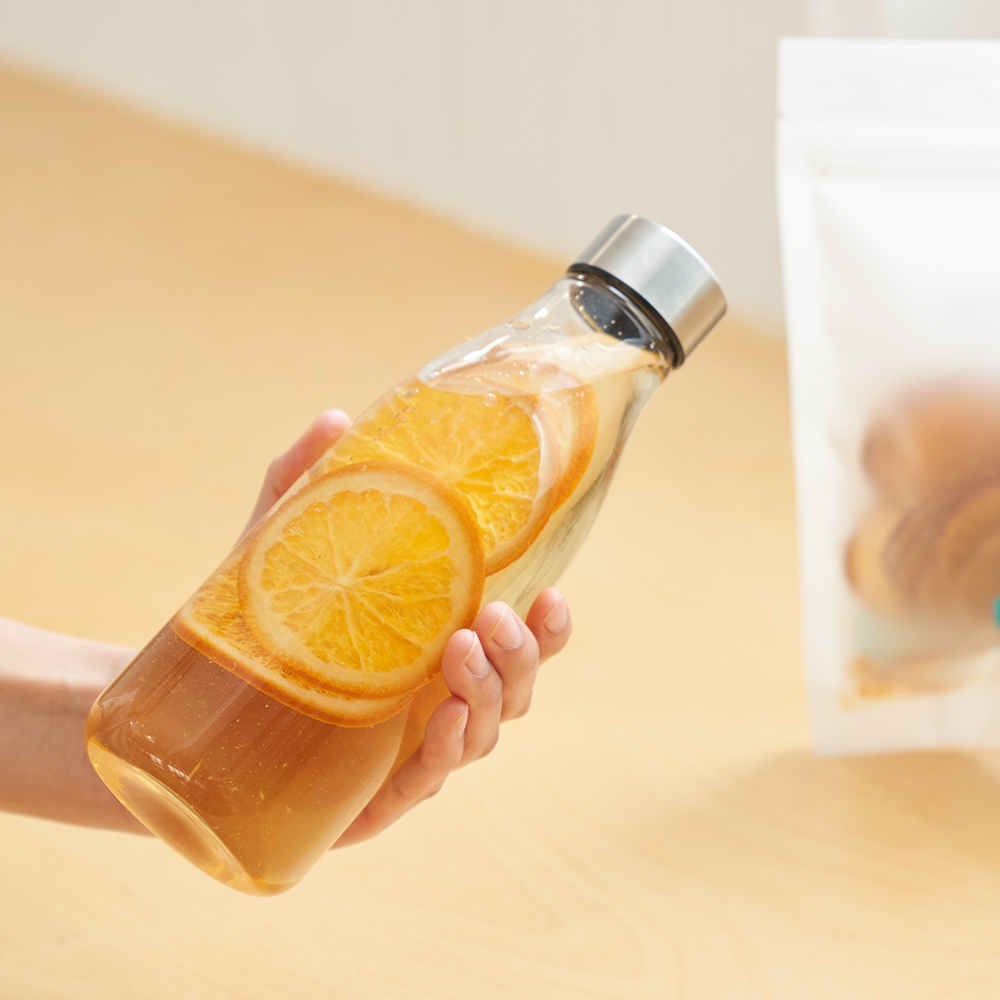 카페뮤제오 에브리보틀 내열유리 600ml+ 저온건조 과일칩 택1 (자몽/오렌지/라임 옵션)