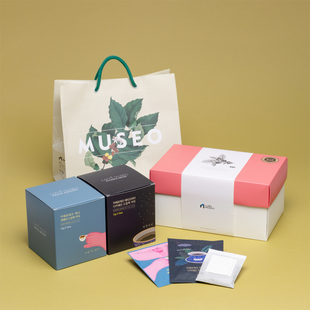 카페뮤제오 드립백 선물세트 12EA * 2종(에티오피아 디카페인+케냐 콰헤이)