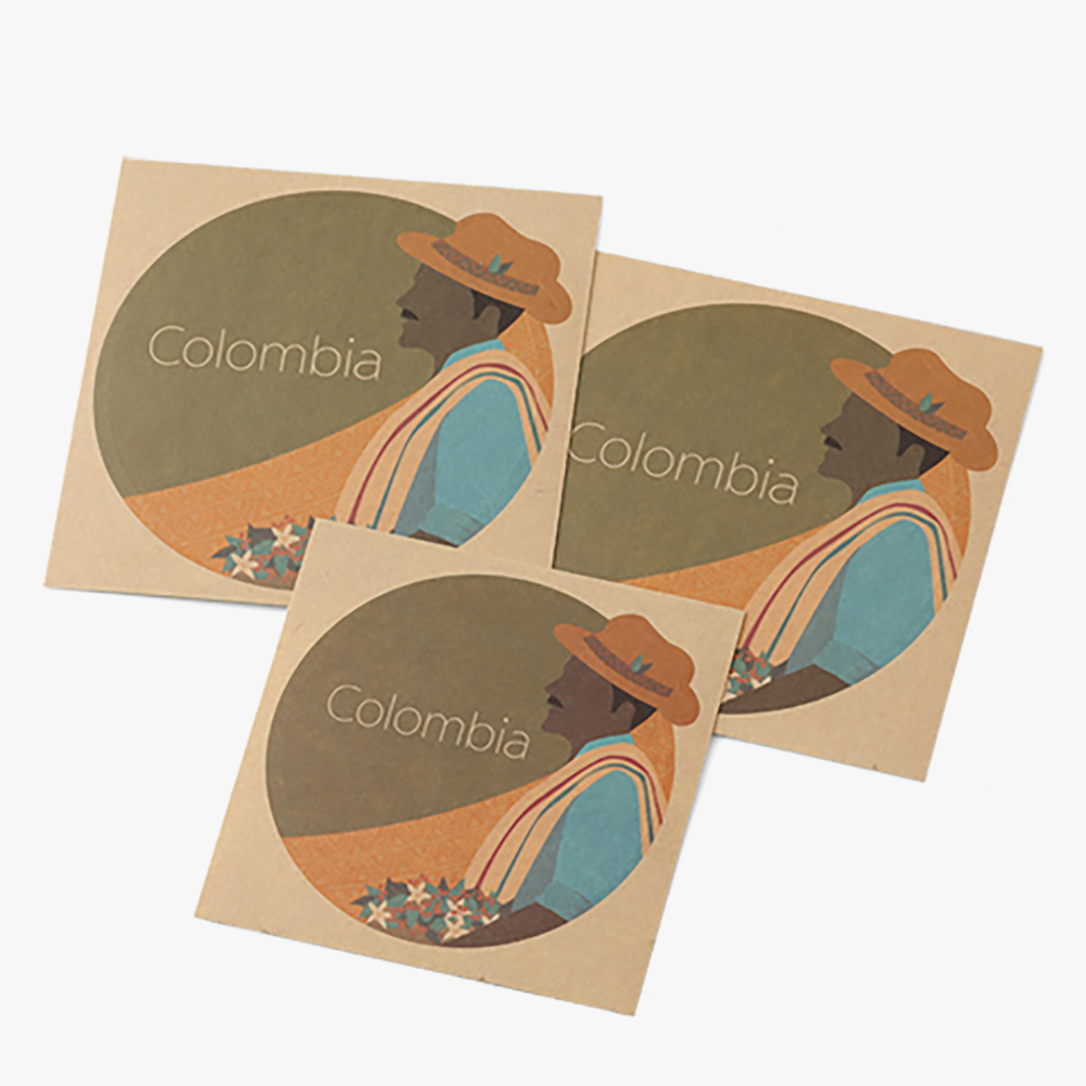 카페뮤제오 원형 커피스티커 colombia 50개(대)
