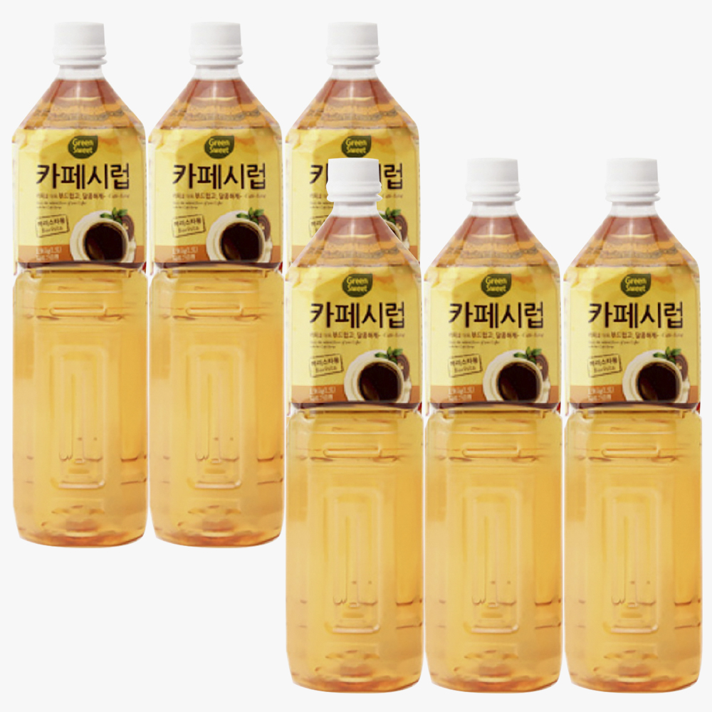 청정원 그린스위트 까페시럽 1.5L X 6