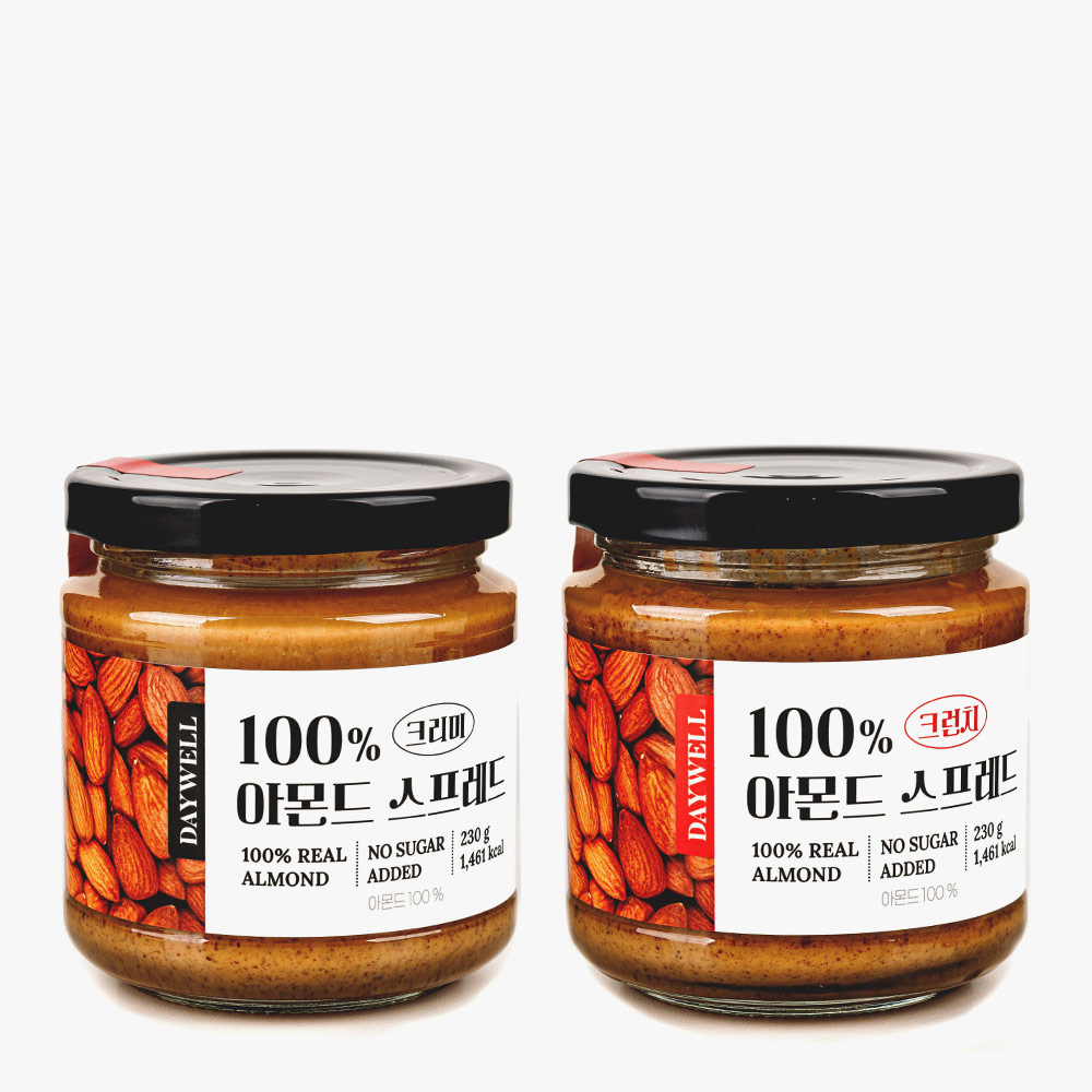 데이웰 100% 아몬드 스프레드(크리미/크런치) 230g