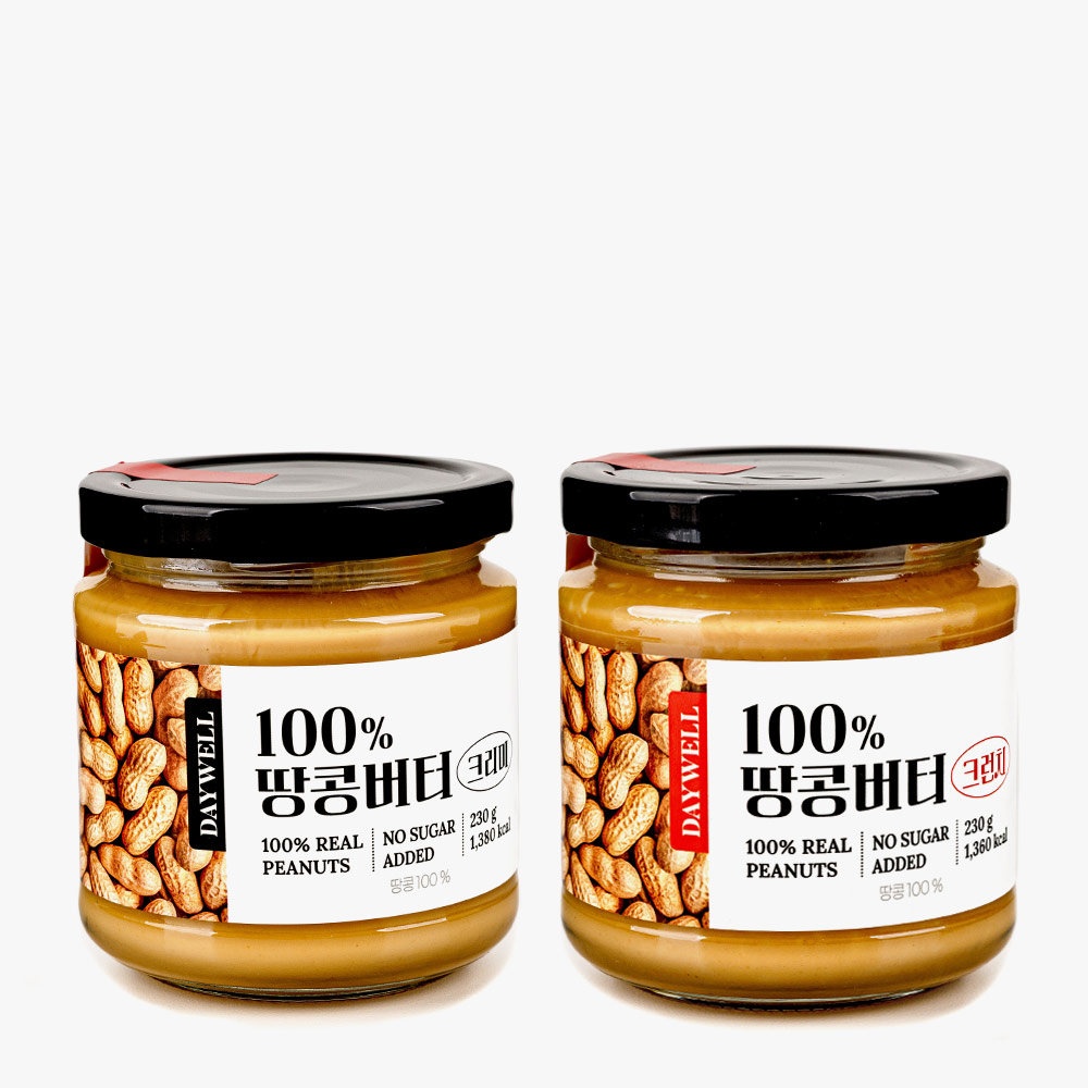 데이웰 100% 땅콩버터 스프레드(크리미/크런치) 230g