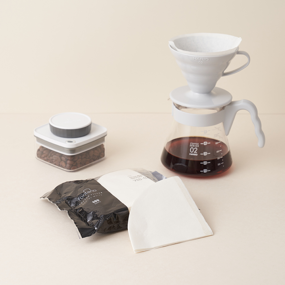 폰타노 커피 필터 V60-02 화이트 100매 1~4인용