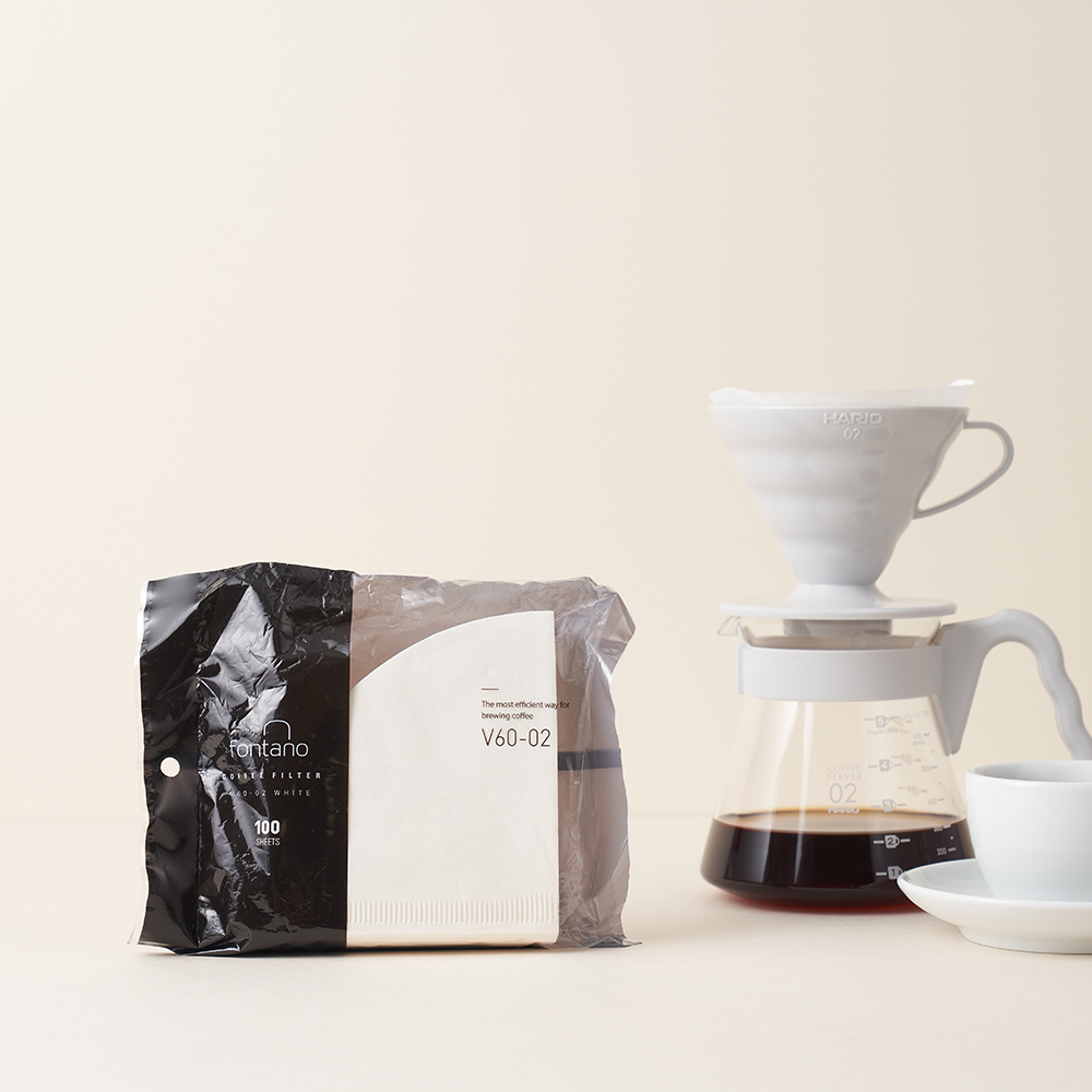폰타노 커피 필터 V60-02 화이트 100매 1~4인용