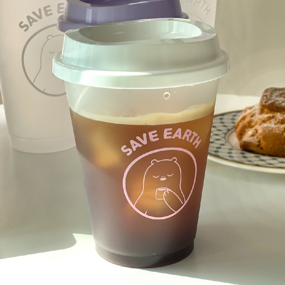 해피플러스 와이드 리유저블컵 16oz (북극곰) x 90ea