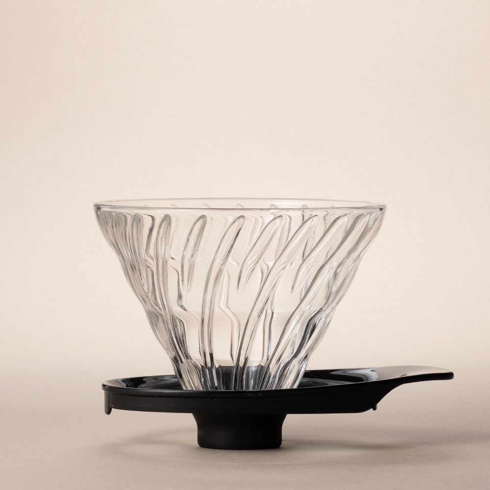 하리오 V60 글라스 드리퍼 02 블랙 VDGR-02-B