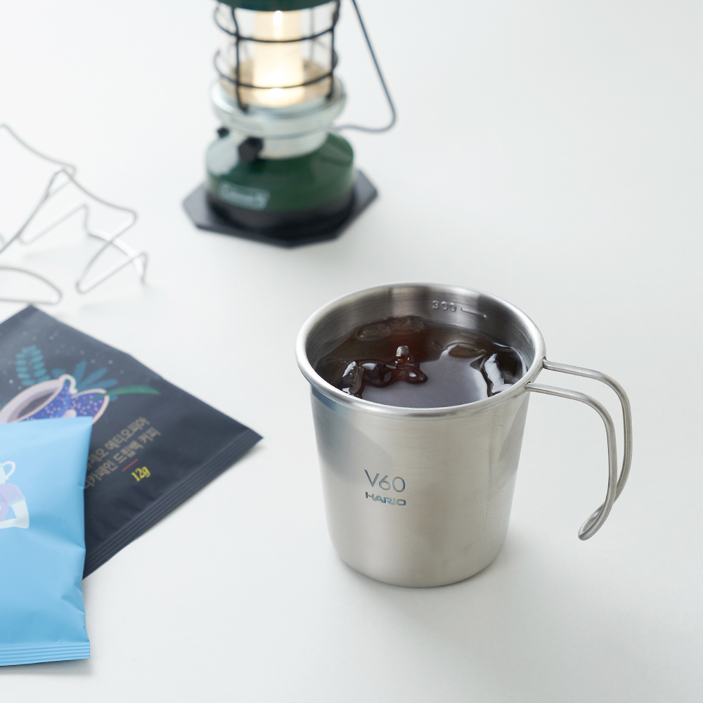 하리오 V60 메탈 스태킹머그 300ml O-VSM-30-HSV