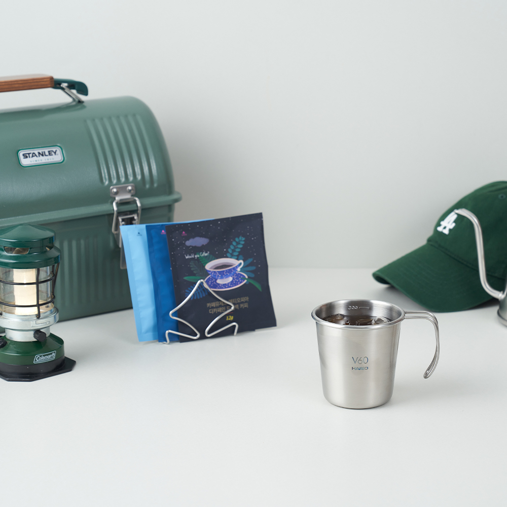 하리오 V60 메탈 스태킹머그 300ml O-VSM-30-HSV