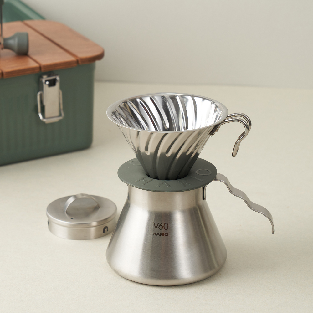 하리오 V60 메탈 커피 서버 O-VCSM-50-HSV