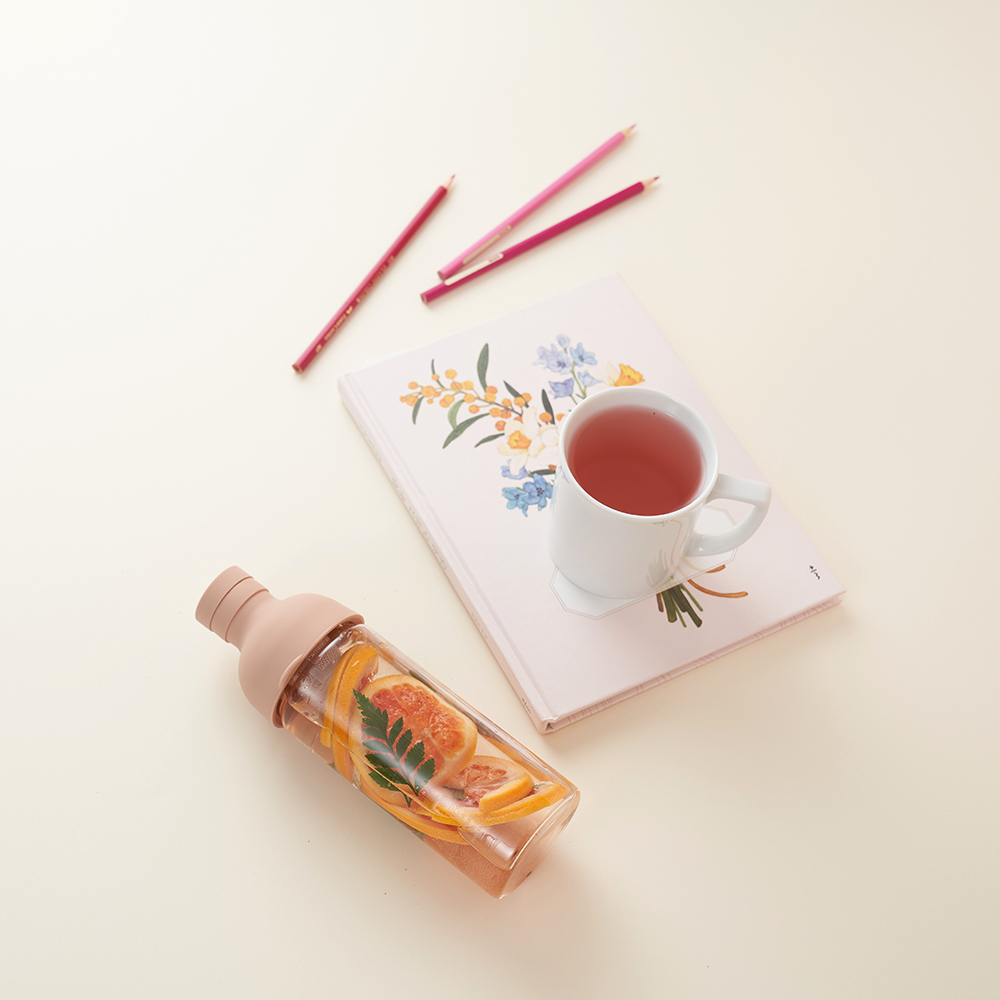 하리오 필터 인 보틀 300ml 스모키 핑크