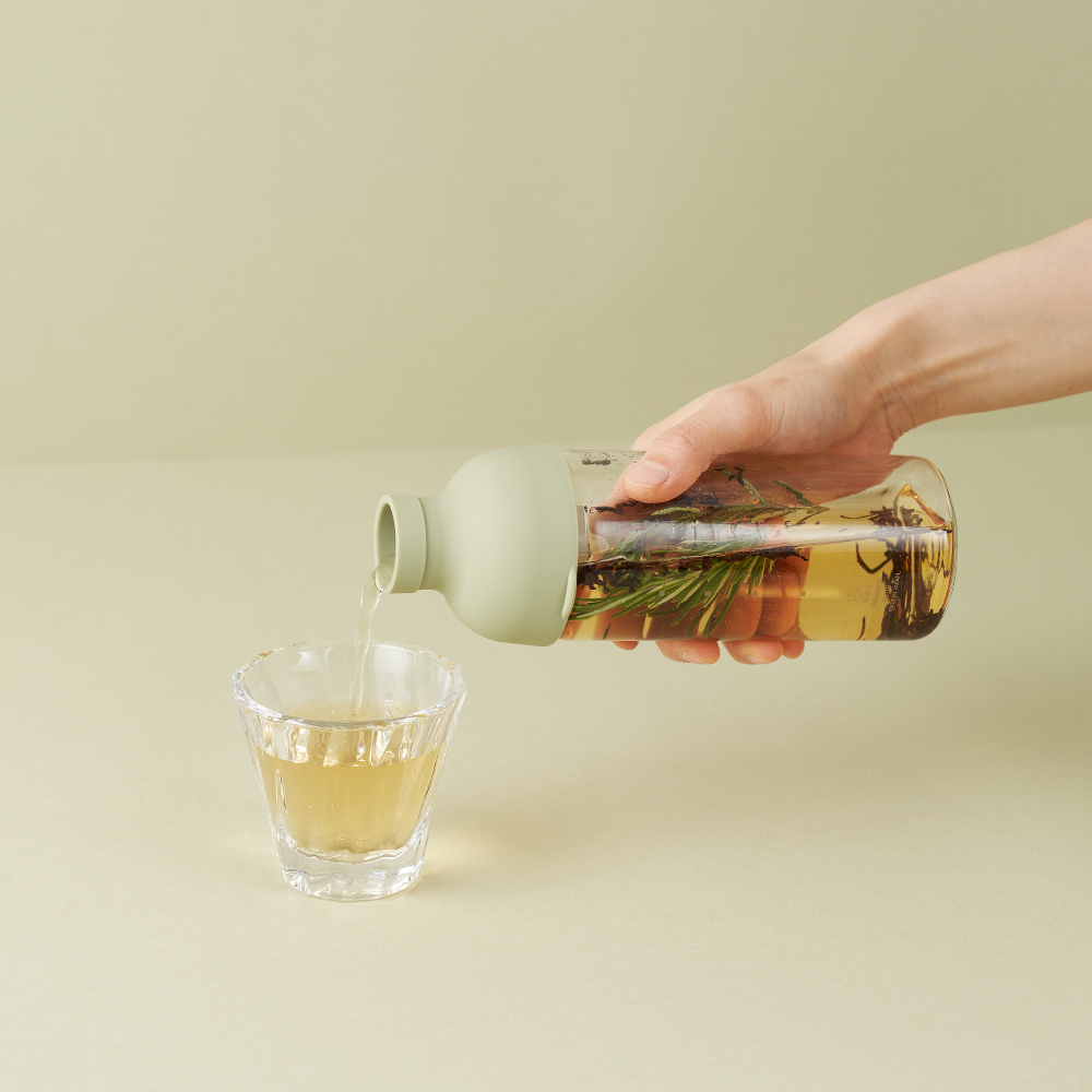 하리오 필터 인 보틀 300ml 스모키 그린