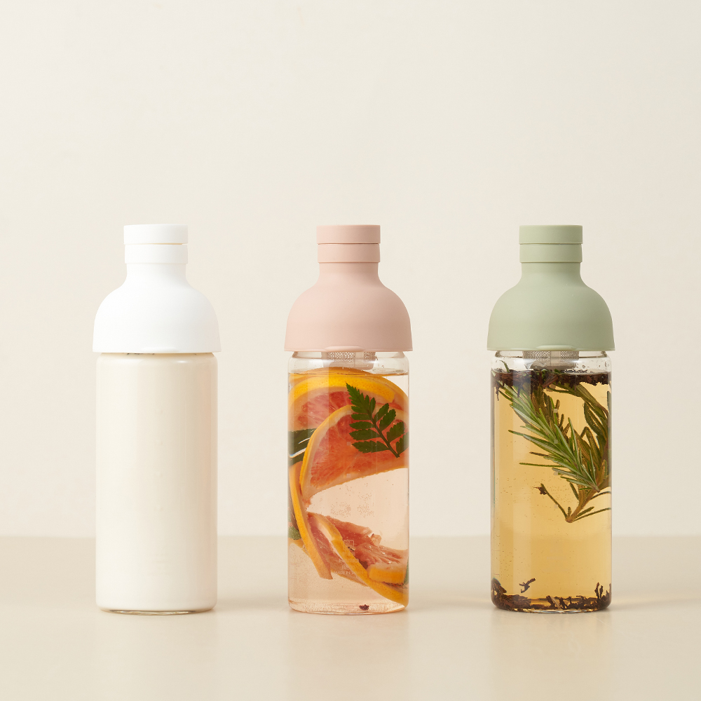 하리오 필터 인 보틀 300ml 스모키 그린