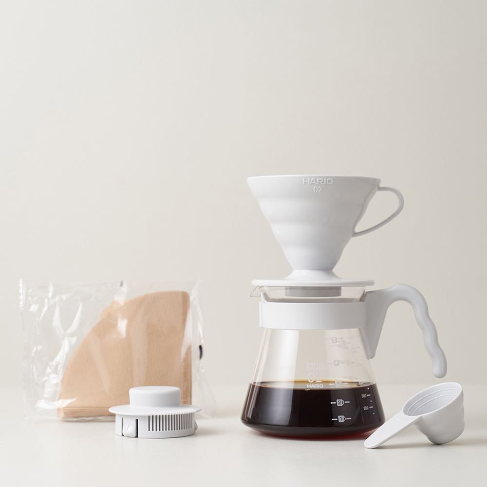 하리오 V60 커피서버 02 세트 펄그레이 VCSD-02-PGR