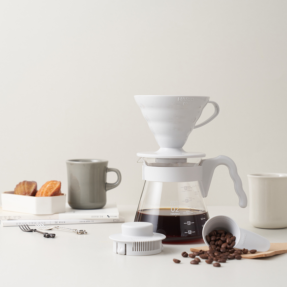 하리오 V60 커피서버 02 세트 펄그레이 VCSD-02-PGR