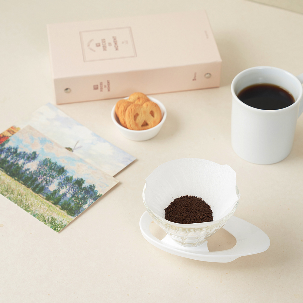 하리오 V60 글라스 드리퍼 01 화이트 VDGR-01-W