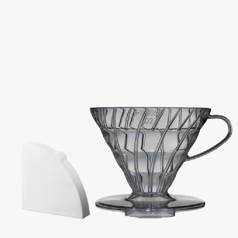 하리오 V60 플라스틱 드리퍼 02 투명블랙 VDR-02-TB-KEX