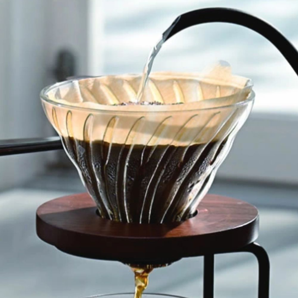 하리오 V60 글래스 드리퍼 02 월넛우드 VDG-02-WN