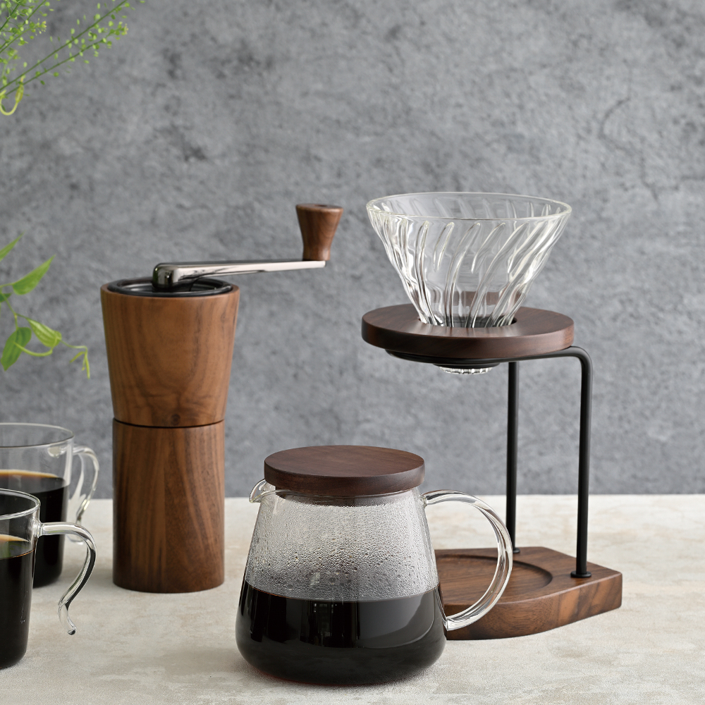 하리오 V60 글래스 드리퍼 02 월넛우드 VDG-02-WN