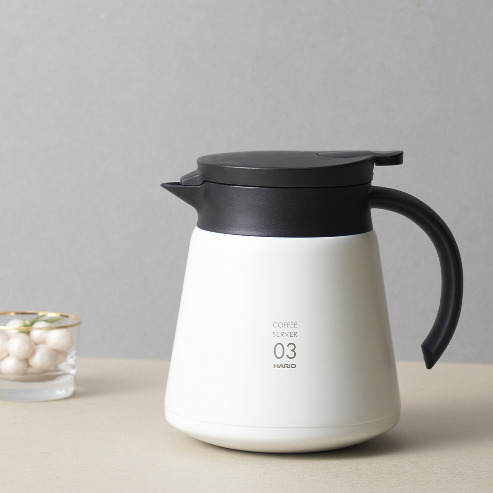 하리오 V60 보온보냉 스테인레스 서버 800 화이트VHS-80W