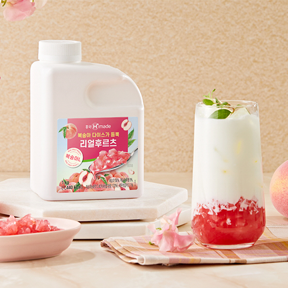 흥국에프엔비 맘스리얼후르츠 복숭아 1L x 2