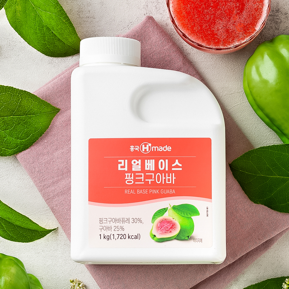[업체직배송] 흥국에프앤비 리얼베이스 핑크구아바 1kg x 2