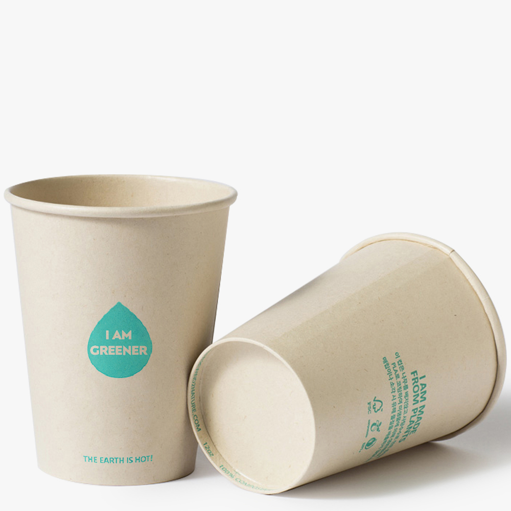 아이엠그리너 대나무 종이컵 90파이 12oz/디자인 * 1000EA