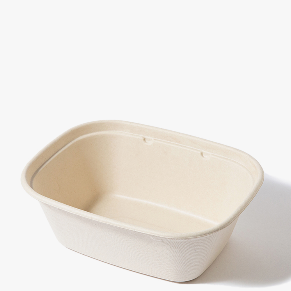 아이엠그리너 사각 타원 펄프 용기 1칸 1300ml 400개