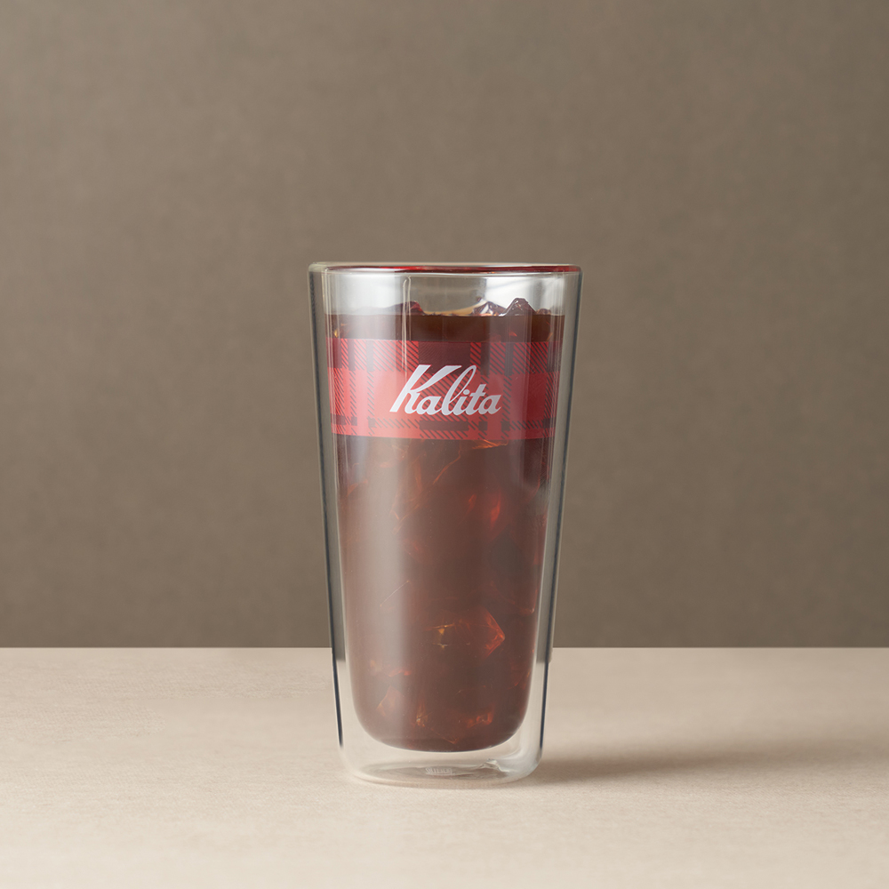칼리타 더블월 글라스 텀블러 400ml 체크