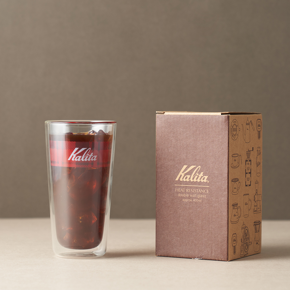 칼리타 더블월 글라스 텀블러 400ml 체크