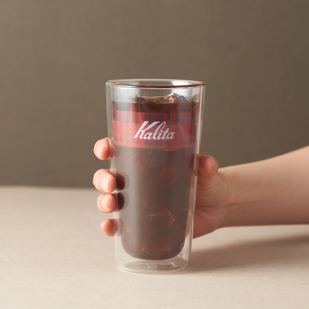 칼리타 더블월 글라스 텀블러 400ml 체크