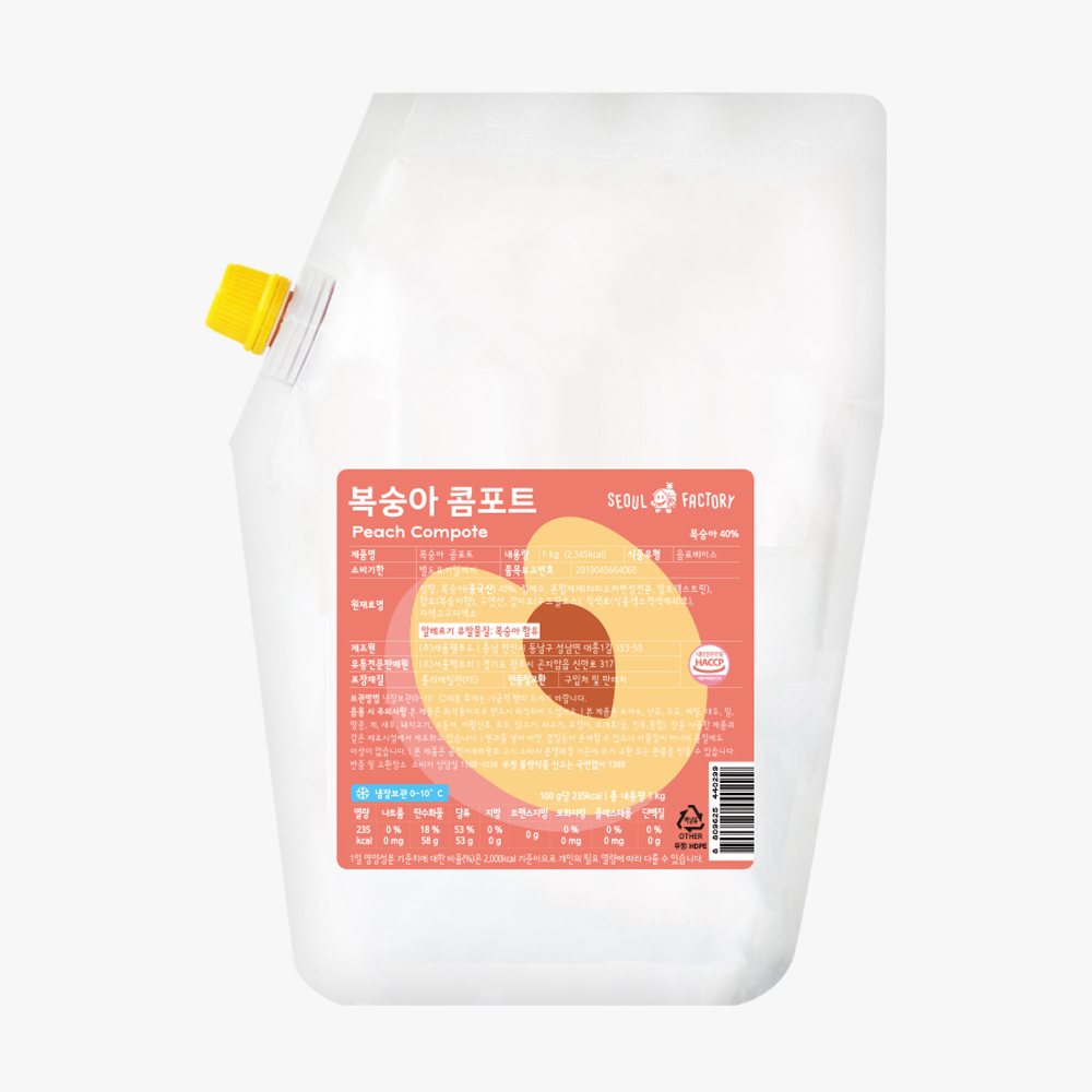 서울팩토리 복숭아 콤포트 1kg x 6