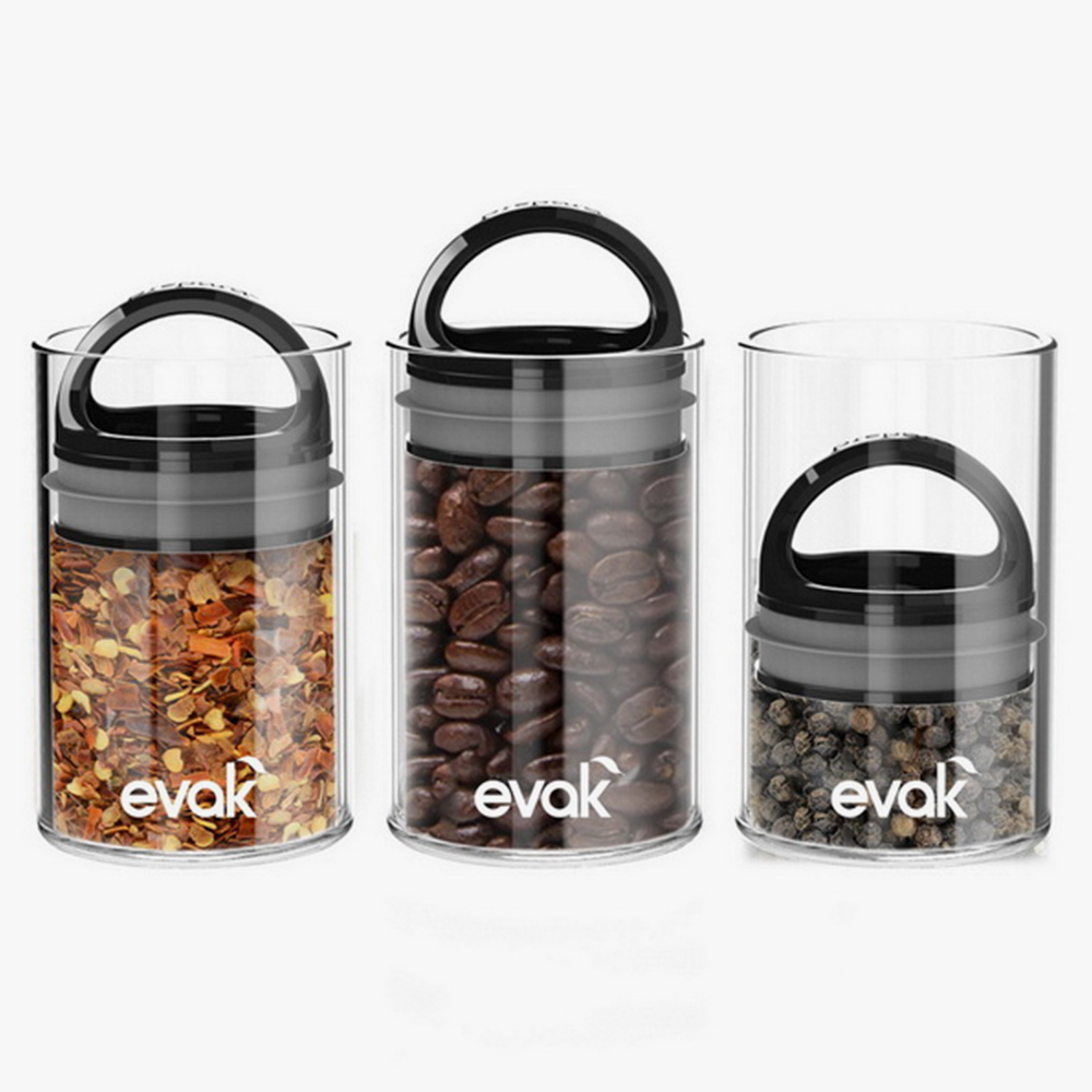 프리파라 EVAK 원두보관용기 미니 블랙 3개세트