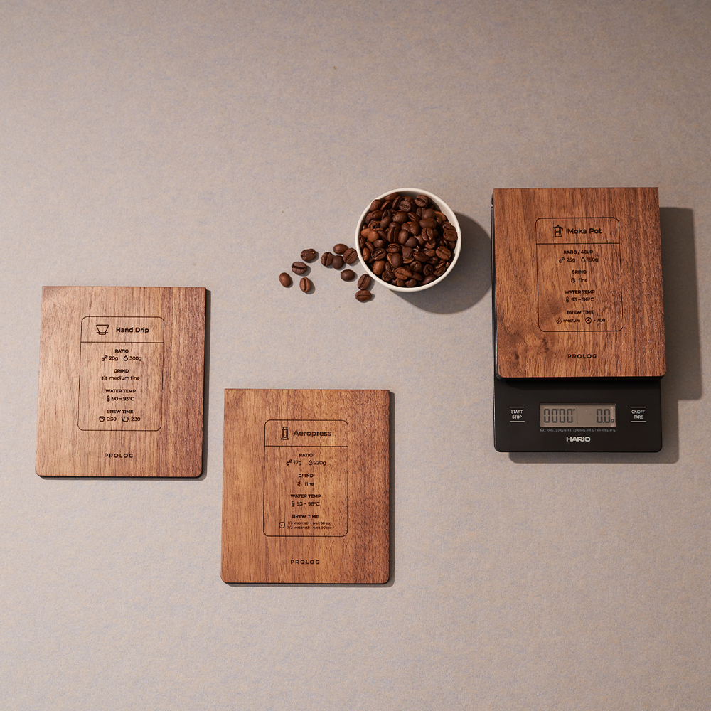 PROLOG 프롤로그 우드 리마인더 받침 (에어로프레스/모카포트) 하리오 V60 드립스케일용