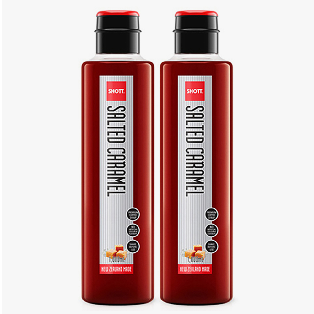 SHOTT 샷 솔티드 카라멜향 시럽 1000ml X 2개