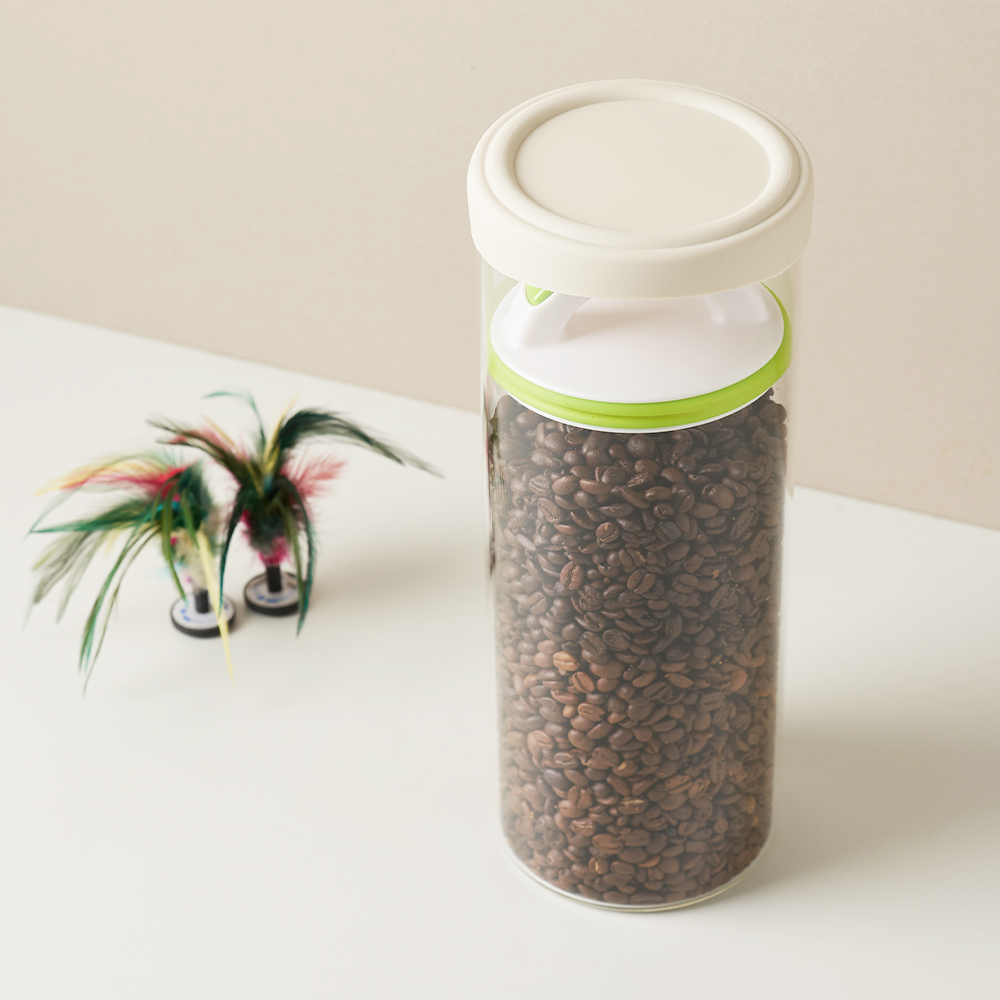 시노글라스 밀폐용기 푸시업 그린 2500ml