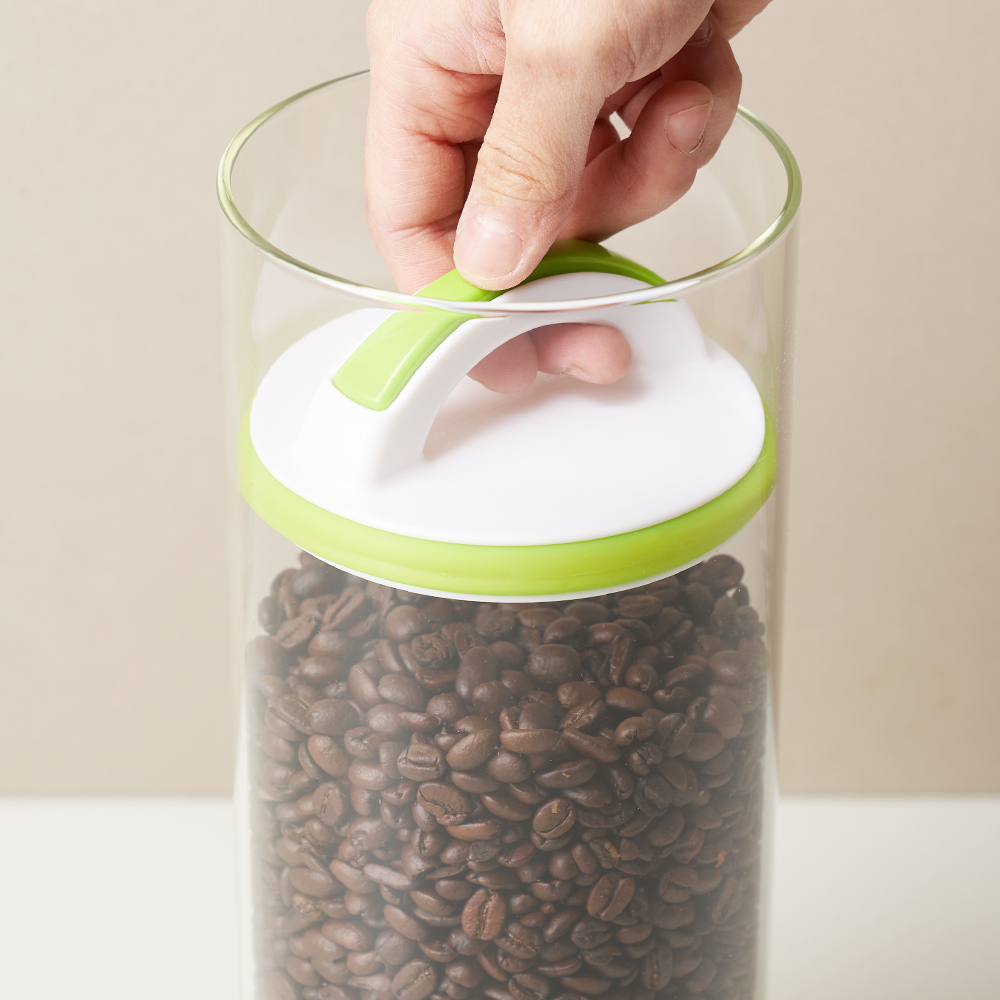 시노글라스 밀폐용기 푸시업 그린 2500ml