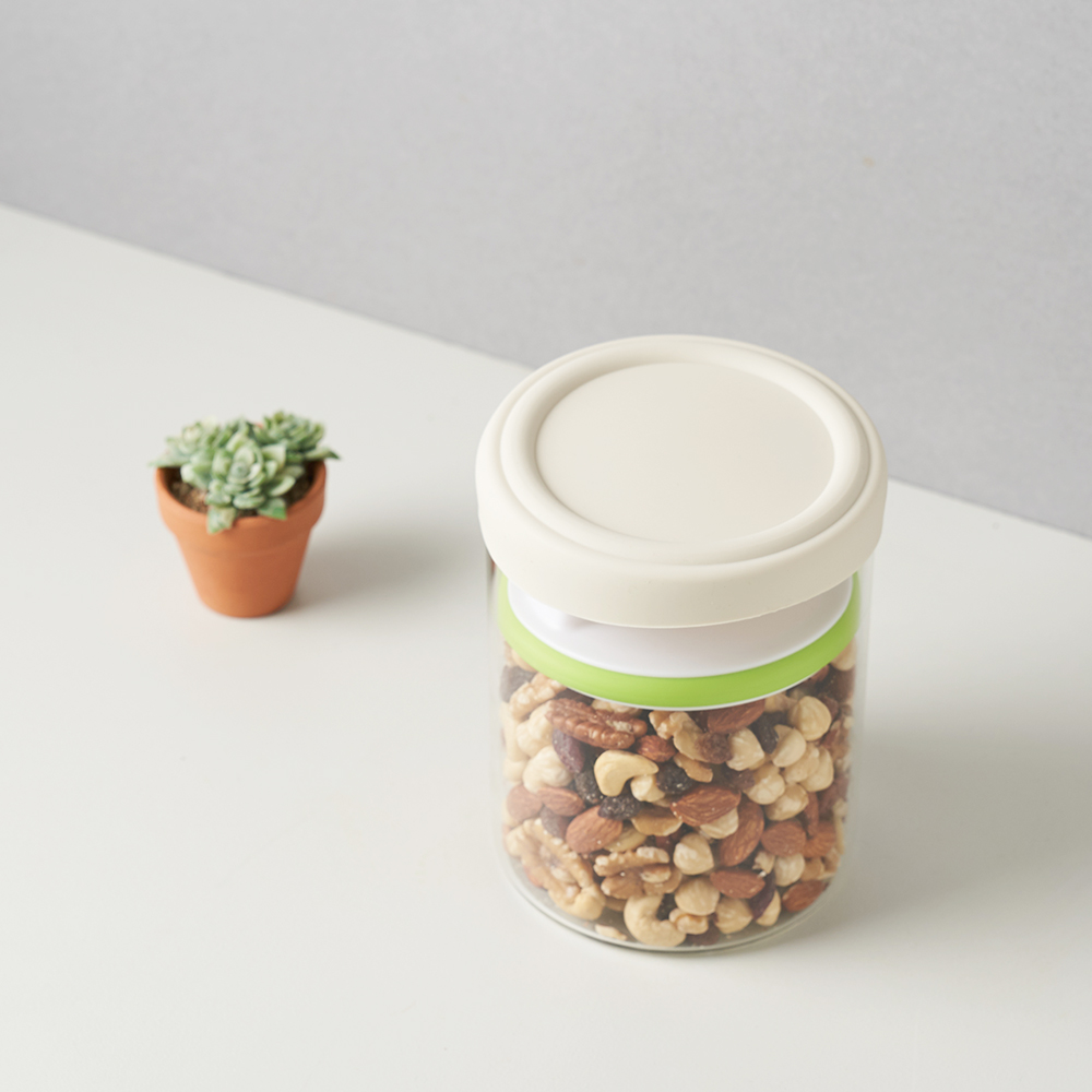 시노글라스 밀폐용기 푸시업 그린 1000ml