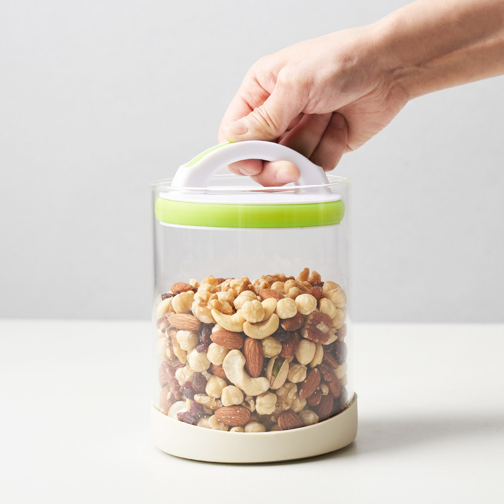 시노글라스 밀폐용기 푸시업 그린 1000ml