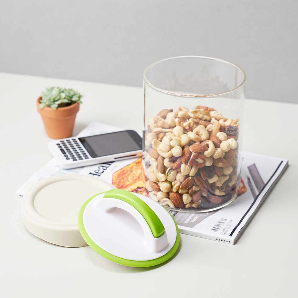 시노글라스 밀폐용기 푸시업 그린 1000ml