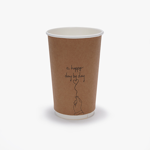 공컵 캘리그라피 크라프트 이중컵 16온스x1박스(500개)