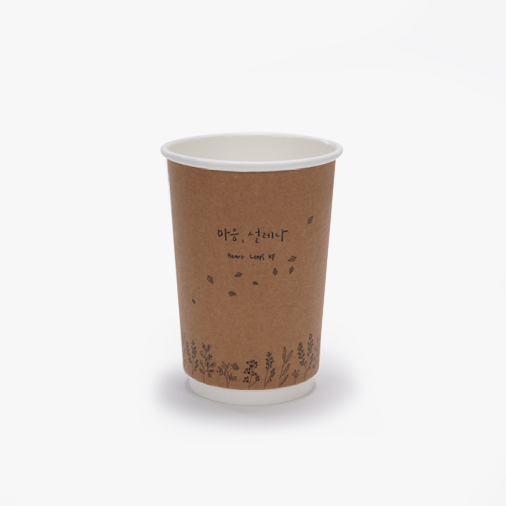 공컵 캘리그라피 크라프트 이중컵 13온스x1박스(500개)