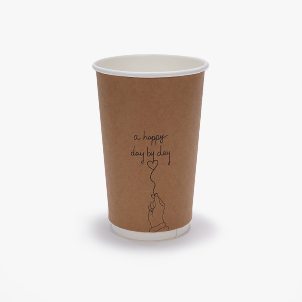 공컵 캘리그라피 크라프트 이중컵 16온스x1박스(500개)