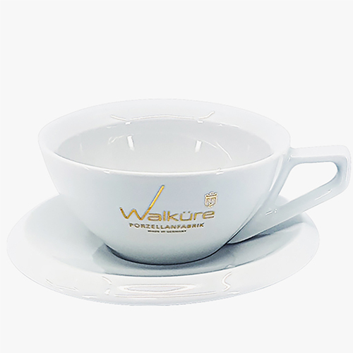 발퀴레 로씨 라떼 컵&소서 로고 골드